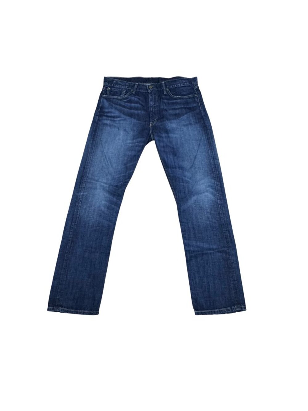 Levis Mens Straight-Leg Blue Denim Jeans 38x32 Classic Fit Medium Wash EUC